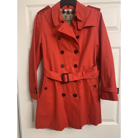 Burberry London Trench Coat XXL Red Plaid Lined Double-Breasted Classic Outerwea - Picture 1 of 11